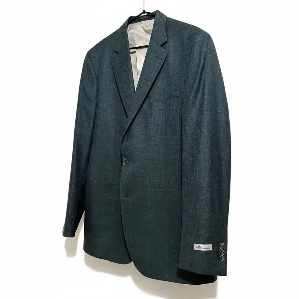 Peter Millar Crown Wool Silk Linen Sport‎ Coat Soft Jacket XL 46T Dark Green